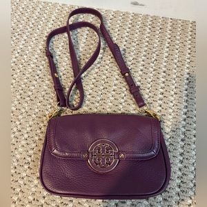 Tory Burch Purple Leather Crossbody Purse